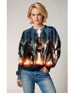  Justice League Heroes Graphic Sweatshirt – Dark Blue