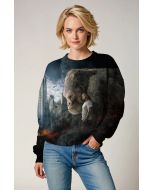 Black Giant Ape Cityscape Graphic Sweatshirt