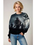 Dark Black Tactical Squad Graphic Sweatshirt