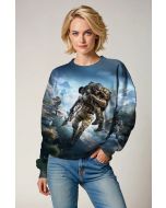 Blue‑Black Tactical Rescue Graphic Sweatshirt