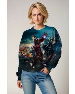 Dark Blue Avengers Iron Man Graphic Sweatshirt