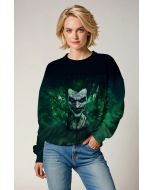 Green & Black Joker Graphic Sweatshirt