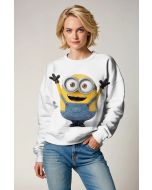 White Minion Graphic Sweatshirt