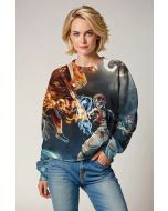 Brown & Blue Anime Battle Sweatshirt