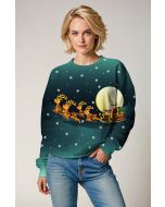 Dark Green Christmas Reindeer Santa Sweatshirt