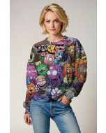 Multicolor Cartoon Characters Sweatshirt
