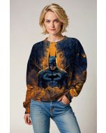 Dark Blue & Orange Batman Graphic Sweatshirt