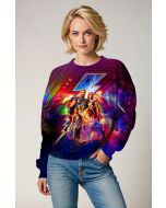  Deep Blue Thor-Inspired Graphic Sweatshirt