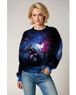 Dark Blue Captain America & Avengers Night Battle Sweatshirt