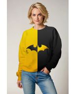 Superhero Bat Logo Graphic Apparel – Yellow & Black Sweatshirt