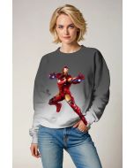 Gray & White Iron Man Crewneck Sweatshirt – Iconic Hero Appeal