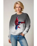 Gray & White Spider‑Man Crewneck Sweatshirt – Everyday Hero Look