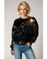  Black Batman Explosive Scene Crewneck Sweatshirt – Intense Heroic Style