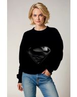 Black Superman S Logo Crewneck Sweatshirt – Classic Hero Style