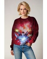 Wine Red Iron Man Arc Reactor Crewneck Sweatshirt – Bold Hero Statement