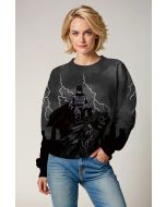 Batman Thunder Skyline Sweatshirt – Deep Charcoal Graphic Style