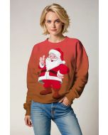 Red Santa Claus Cartoon Graphic Sweatshirt