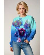Bright Blue Urban Spider Graphic Sweatshirt
