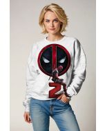 White Deadpool 2 Graphic Crewneck Sweatshirt