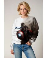 White Gradient Knight Captain America Sweatshirt