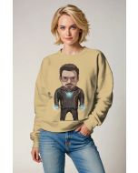 Khaki Genius Crewneck Sweatshirt – Cartoon Stark Core Edition