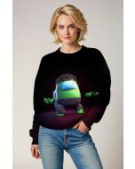 Black Crewneck Sweatshirt – 3D Green Character Among Style
