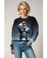 Navy Gradient Crewneck Sweatshirt – Comic Muscle Hero Design