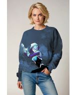 Dark Blue Crewneck Sweatshirt – Web-Wielding Spider Girl Pose