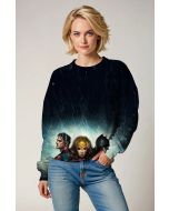 Black-Blue Crewneck – Justice Storm Design with Trinity Heroes