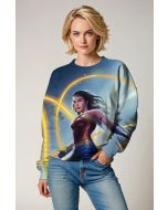 Blue-Gold Crewneck – Heroic Glow and Feminine Strength