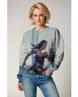 Light Blue-Grey Crewneck Sweatshirt – Warrior Queen in Motion
