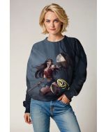 Deep Blue Crewneck Sweatshirt – Fantasy Warrior Graphic