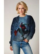 Dark Blue Crewneck Sweatshirt – Miles Morales Web City Motion