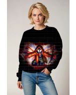 Black Graffiti Crewneck Sweatshirt – Spider Burst Street Style
