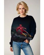 Crimson Velocity Crewneck Sweatshirt – Dark Navy & Red Speed Hero Edition