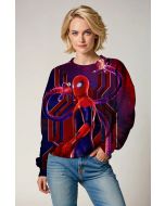 Scarlet Circuit Crewneck Sweatshirt – Dark Red Tech-Back Spider Hero Edition