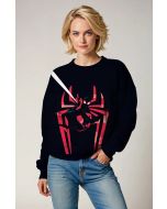 Noir Swing Crewneck Sweatshirt – Black Base with Red Web Emblem