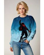 Sky Leap Crewneck Sweatshirt – Light Blue & Black Spider Kid Jump Edition