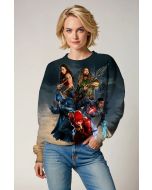 Dawn of Heroes Crewneck Sweatshirt – Sand Gold & Steel Gray League Print