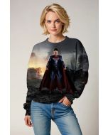 Steel Guardian Sweatshirt – Ash Gray with Heroic Skyline Print