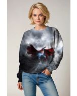 Superman Sky Charge Crewneck Sweatshirt – Storm Grey Unisex Fit