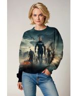Shieldfront Crewneck – Military Green Avengers-Inspired Sweatshirt
