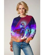 Thunder Realm Crewneck Sweatshirt – Electric Violet & Crimson Lightning Burst