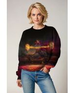 Sorcerer’s Realm Crewneck – Dark Maroon & Ember Glow Men’s Sweatshirt