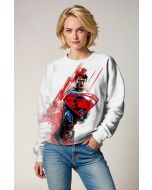 White Urban Crewneck – Superman Splash Emblem Sweatshirt