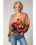 Marvel Avengers Inspired Men’s Red and Gold Iron Man Sweatshirt