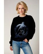 Marvel Avengers Inspired Men’s Black Minimal Logo Sweatshirt