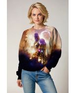 Marvel Avengers Inspired Men’s Purple and Gold Thanos Infinity Gauntlet Sweatshirt