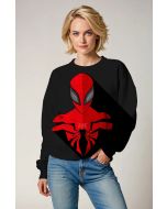 Spider Emblem Crewneck Sweatshirt – Crimson Shadow