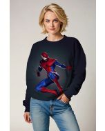 Spider-Man Crewneck Sweatshirt – Heroic Mid-Air Scene